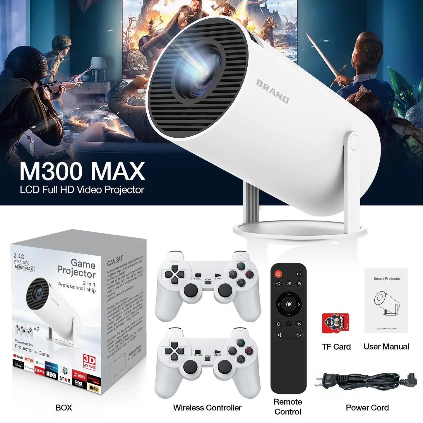 RetroMax M300 - Consola y Proyector Inteligente Portable
